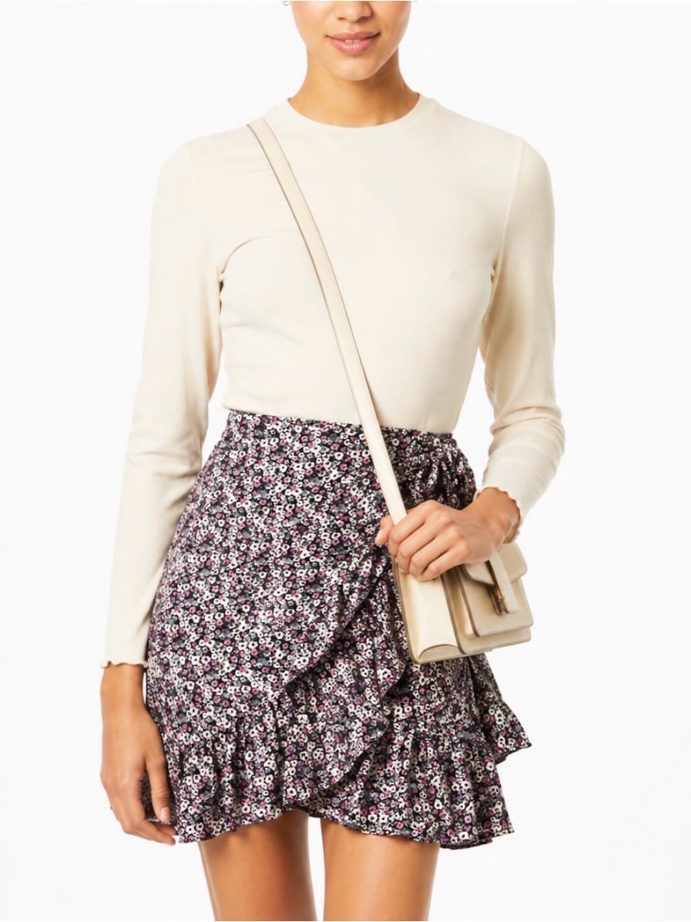 Vero Moda Ruffle Wrap Mini Skirt